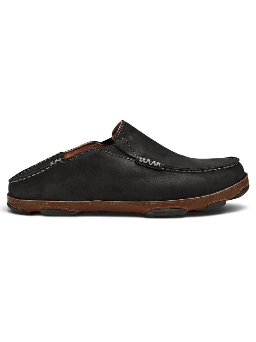 Olukai Moloa Slip On Shoes In Black And Toffee